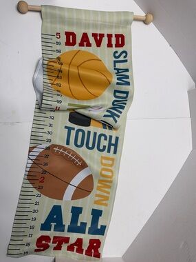 Personal Creations Kids Sports Growth Measuring Banner (David)